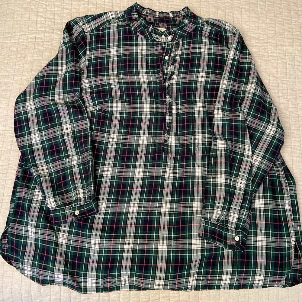 Loft ruffle henly plaid tunic